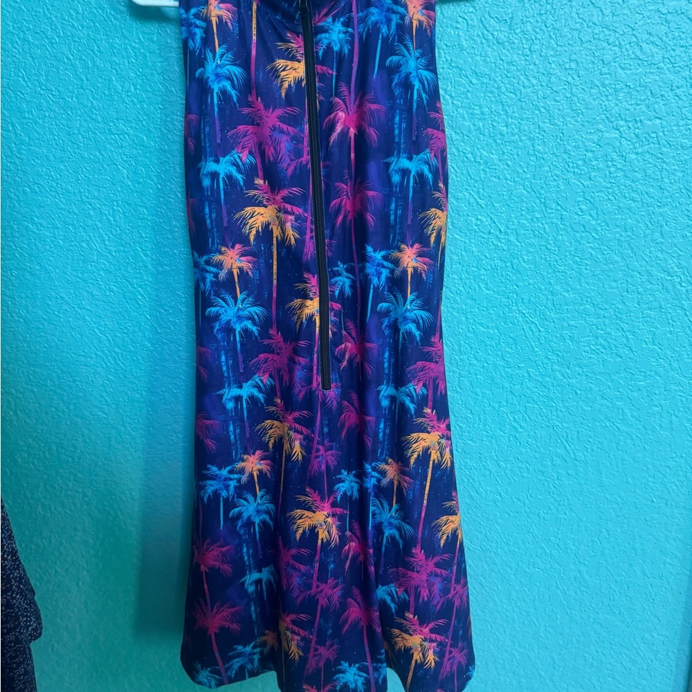 Constantly Varied Gear half zip Dress in mirage print